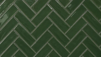 Handvorm Oud Groen Glans 7,5x30